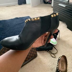 Black and gold rock studded Valentino booties